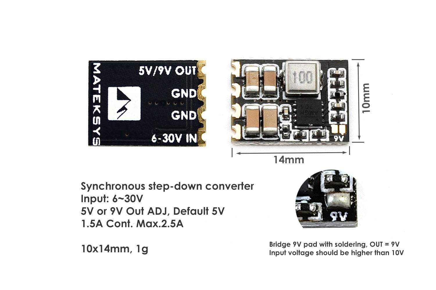 Matek MICRO BEC 6 - 30V to 5V/9V-ADJ (3pcs Pack) - Great Deal!