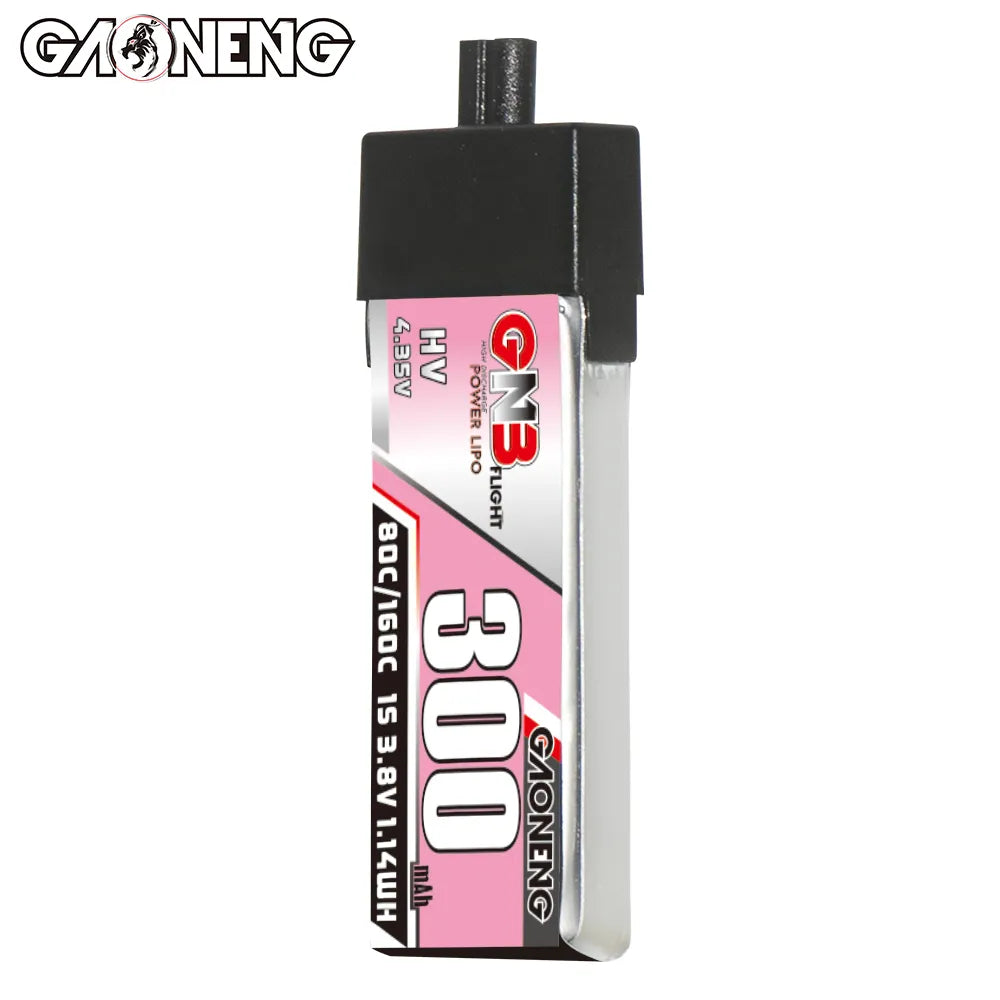 GAONENG GNB High-Voltage 1S 3.8V 300mAh 80C A30 Plastic Head LiPo Battery