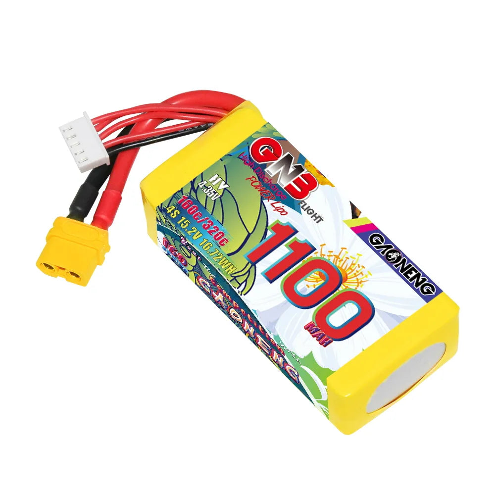 GAONENG GNB 4S 15.2V 1100mAh 160C XT60 LiHV LiPo Battery - Hot Sale
