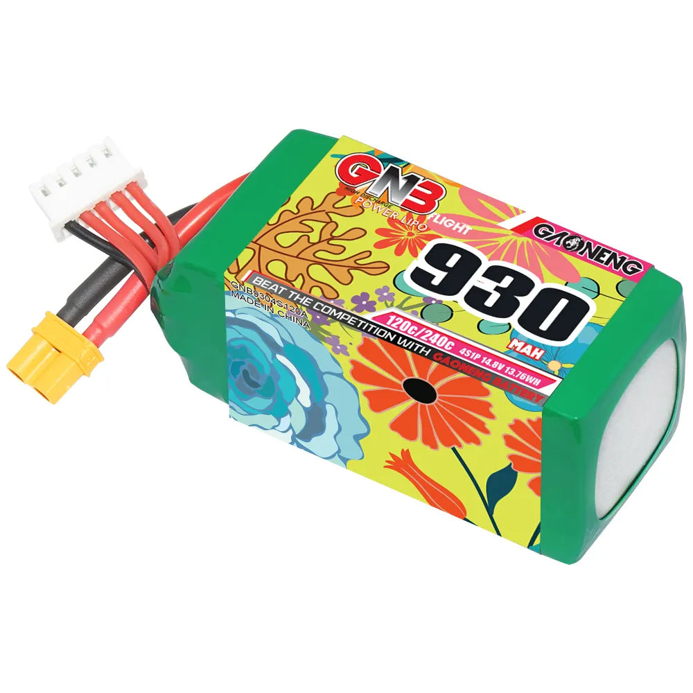 GAONENG High - Performance 14.8V 930mAh 120C XT30 4S LiPo Battery for Drones and RC Models
