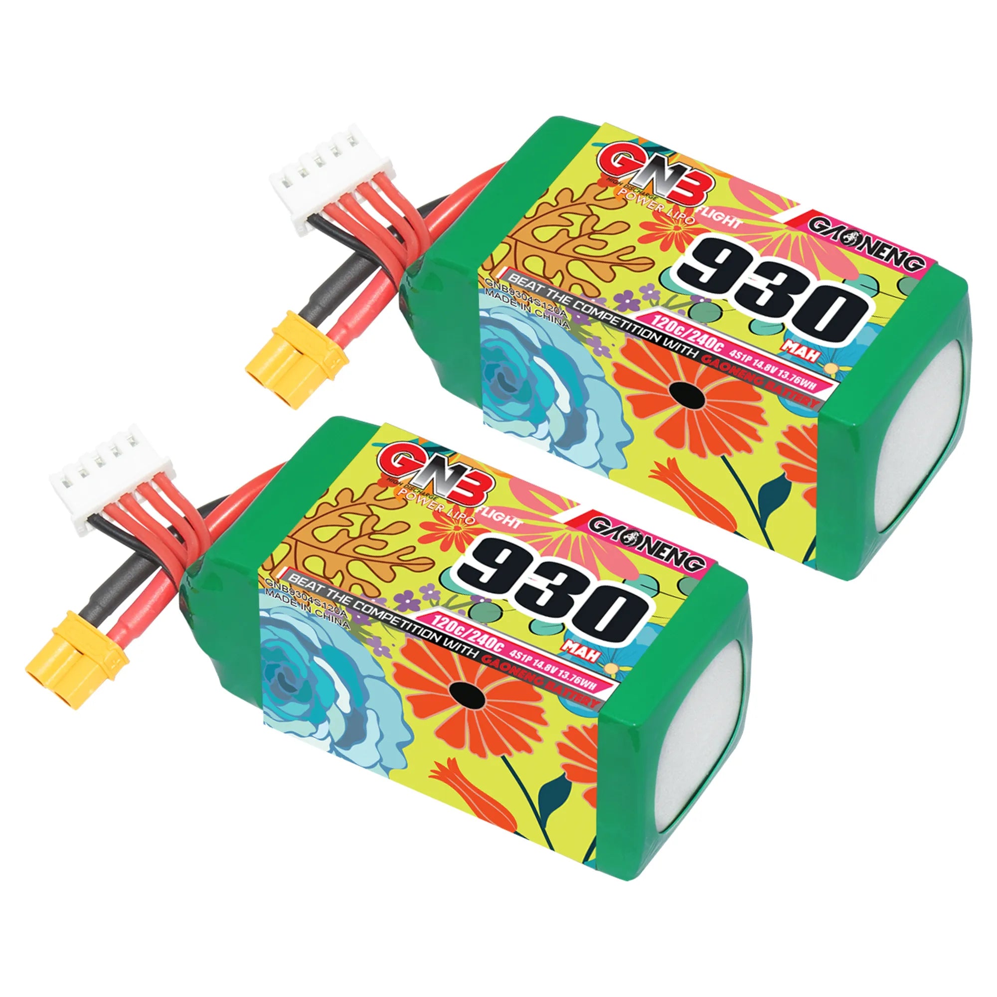 GAONENG High - Performance 14.8V 930mAh 120C XT30 4S LiPo Battery for Drones and RC Models