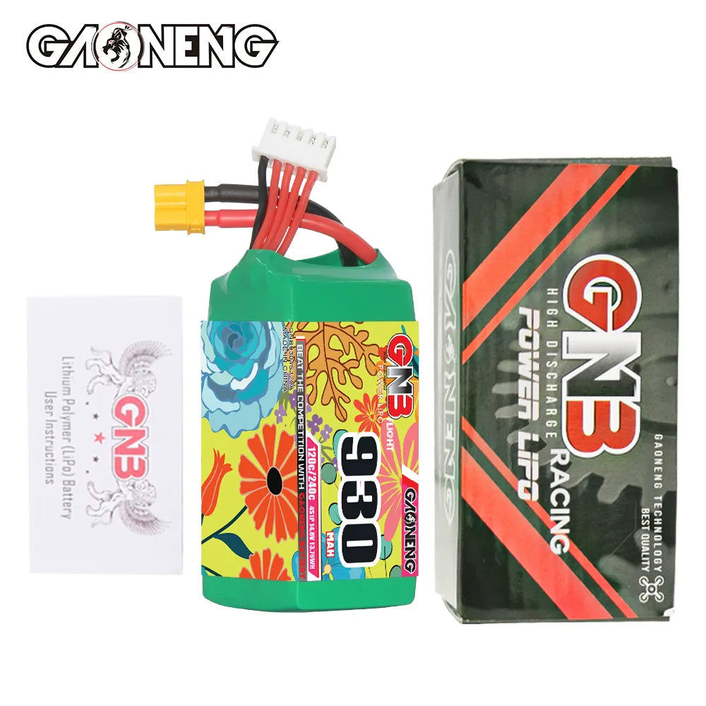 GAONENG High - Performance 14.8V 930mAh 120C XT30 4S LiPo Battery for Drones and RC Models