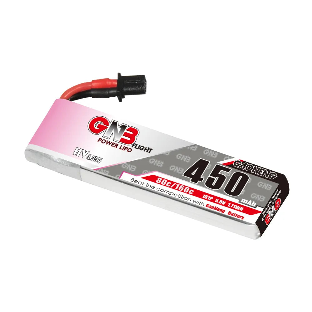 GAONENG GNB High - Voltage 1S 3.8V 450mAh 80C A30 - Cabled LiPo Battery [DG]