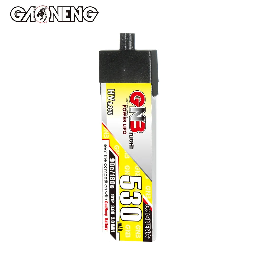 Hot Sale GAONENG GNB 1S 3.8V 530mAh 90C A30 Plastic Head LiPo Battery for FPV Drones