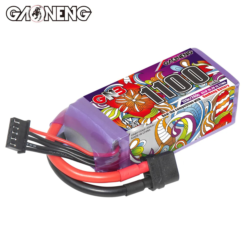 High - Performance GAONENG GNB 4S 15.2V 1100mAh 120C XT60 LiHV LiPo Battery