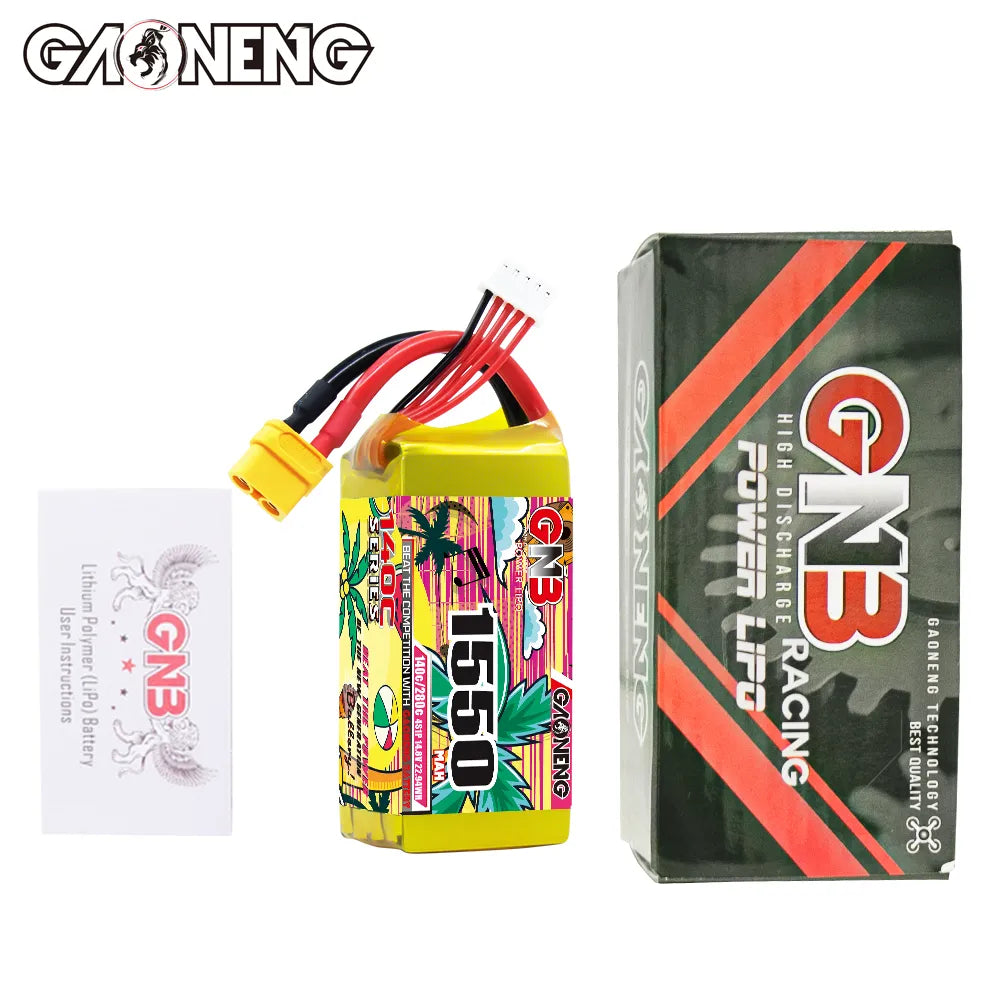 GAONENG High - Performance 14.8V 1550mAh 140C XT60 4S LiPo Battery for FPV Drones and More
