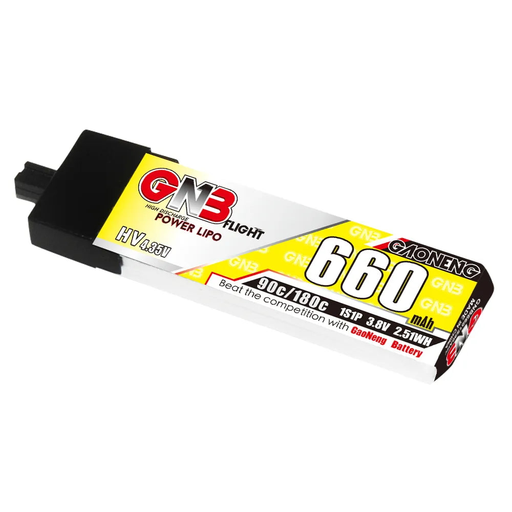 Hot Sale! GAONENG GNB 3.8V 660mAh 90C 1S LiHV A30 Plastic Head LiPo Battery [DG]