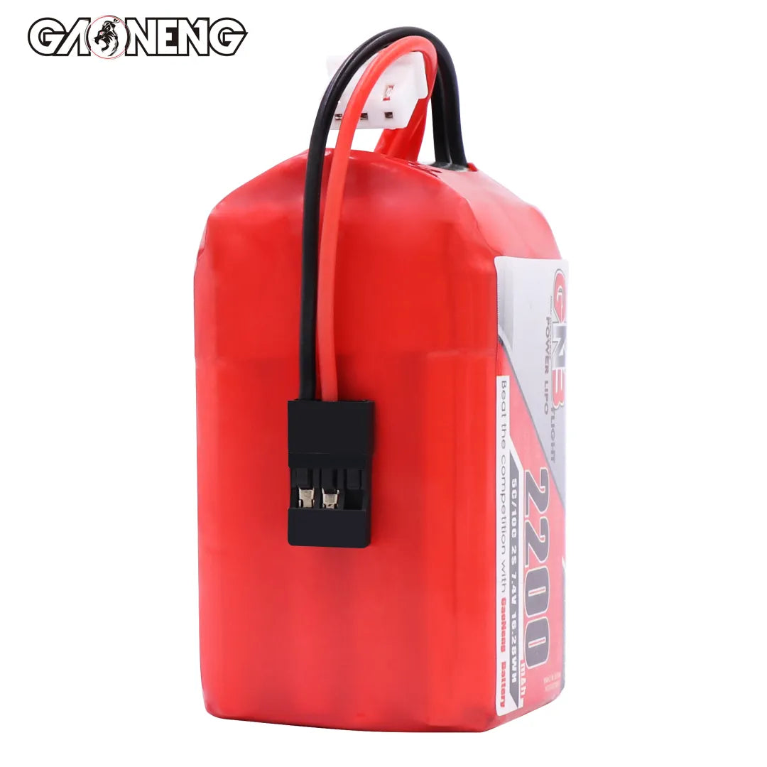 GAONENG 7.4V 2200mAh 5C LiPo Battery with JR Plug for TX and RX